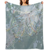 Mammoth Mountain Resort Trail Map Throw Blanket