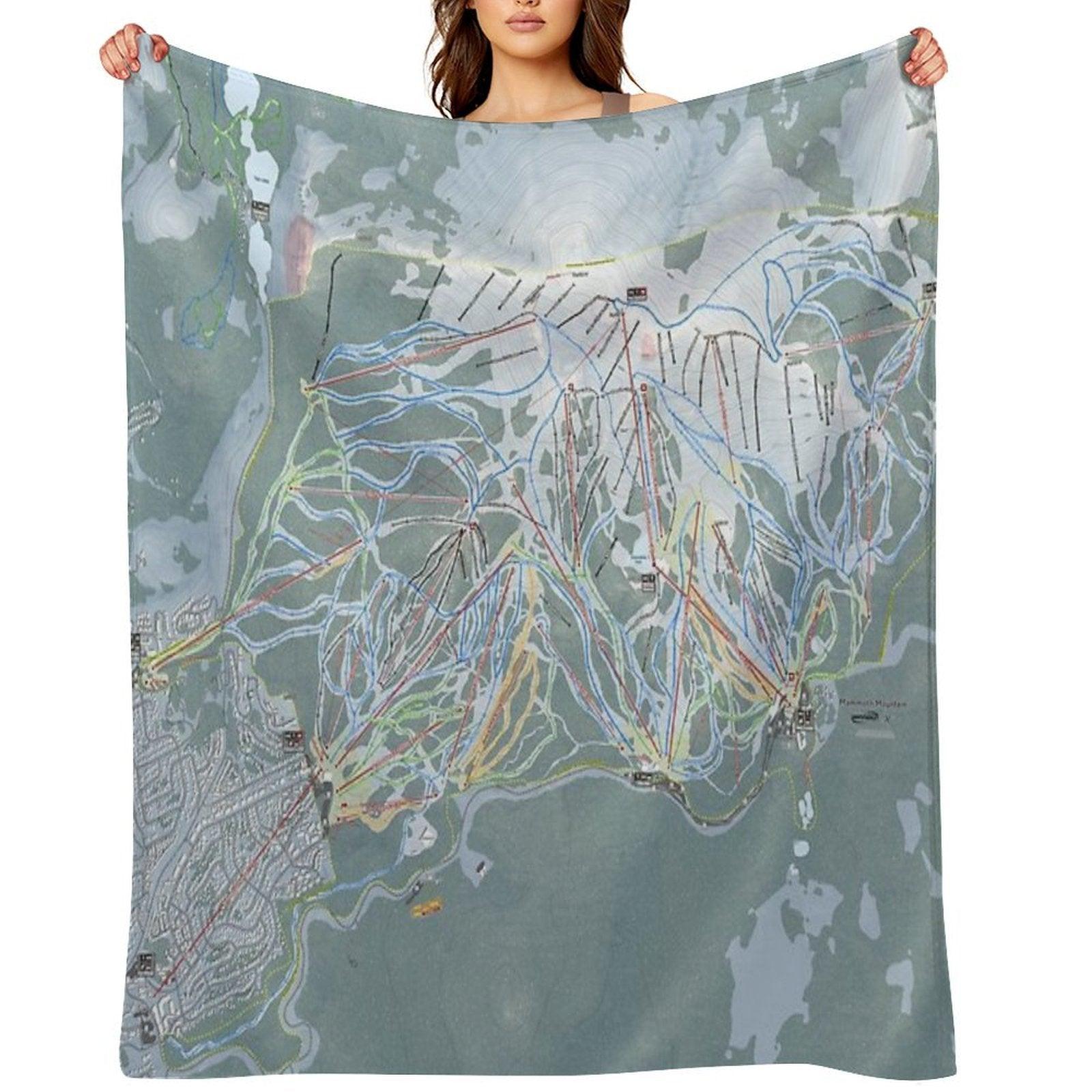 Mammoth Mountain Resort Trail Map Throw Blanket