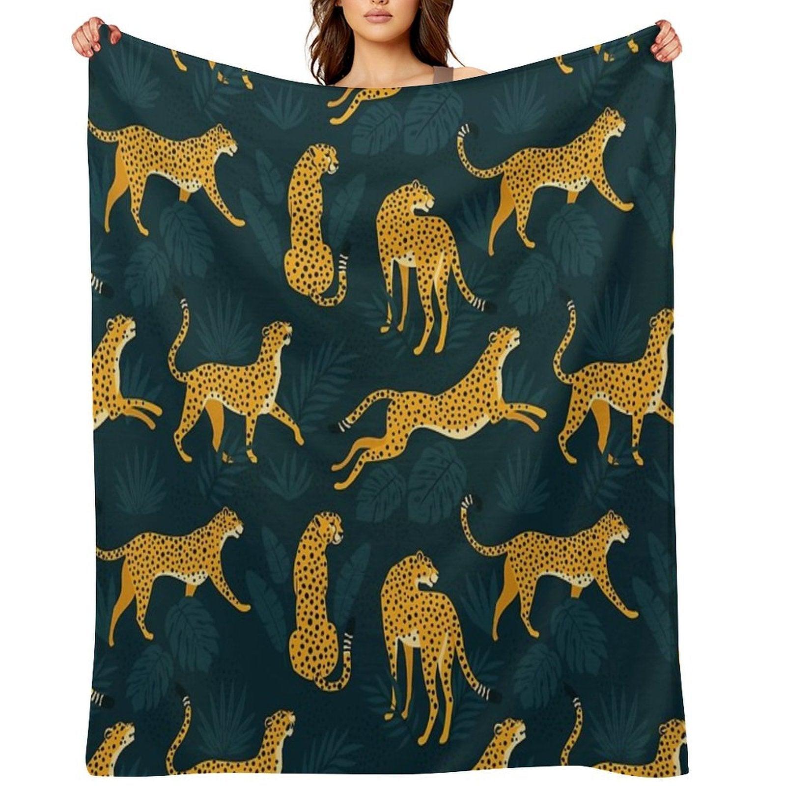 Night Cheetah Pattern Throw Blanket
