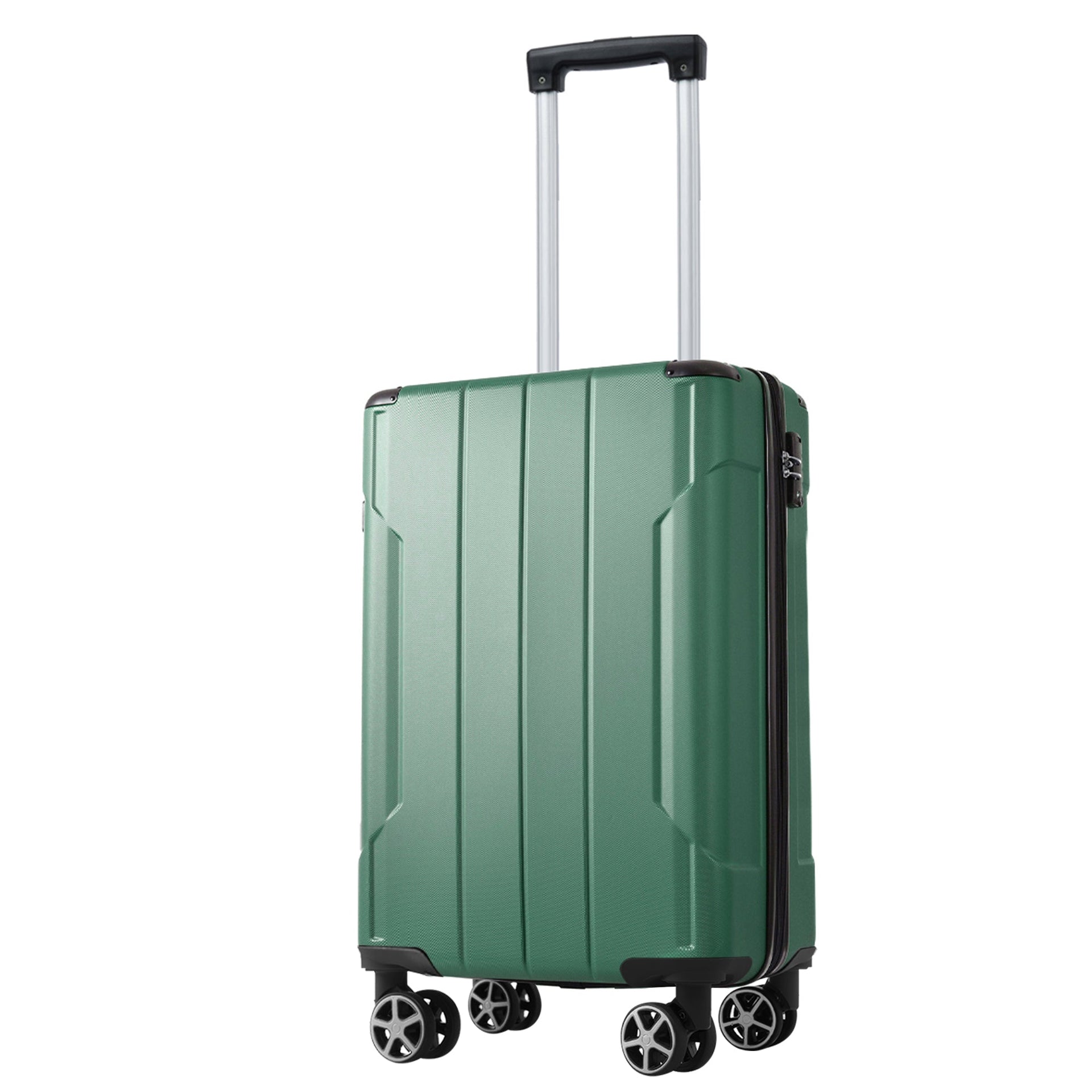Luggage Sets 2 Piece, Hardshell ABS Lightweight and Expandable(only 28') Suitcases with Double Wheels, Carry-on Luggage, 2-Piece Set (20/28), Green