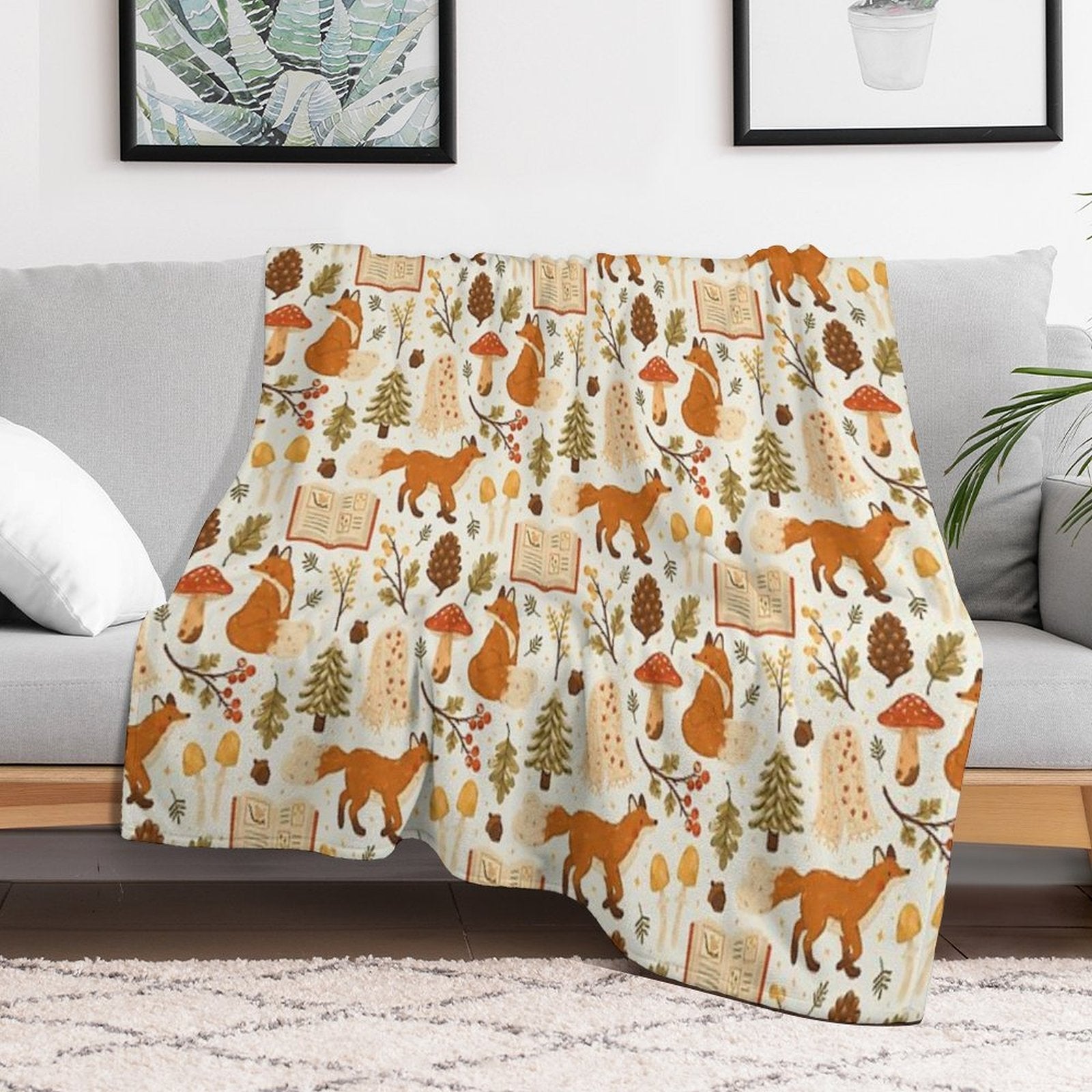 Cozy Winter Woodland All-season Throw Blanket