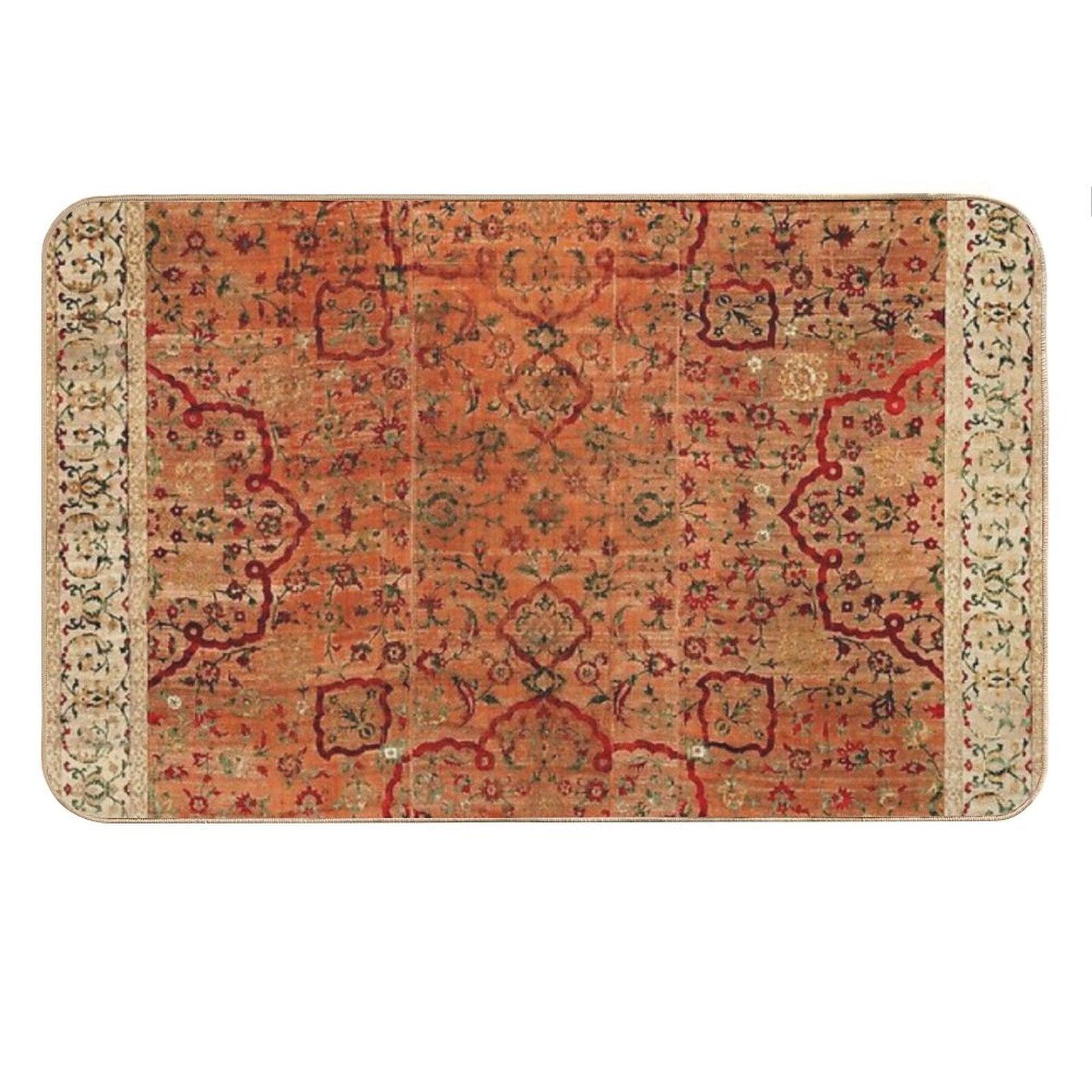 17th Century Velvet And Silk Carpet Print Bath Mat