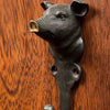Cast Pewter Pig Hook with Gold Nose