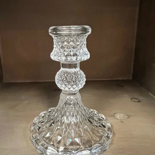 Crystal Clear Glass Candle Holder