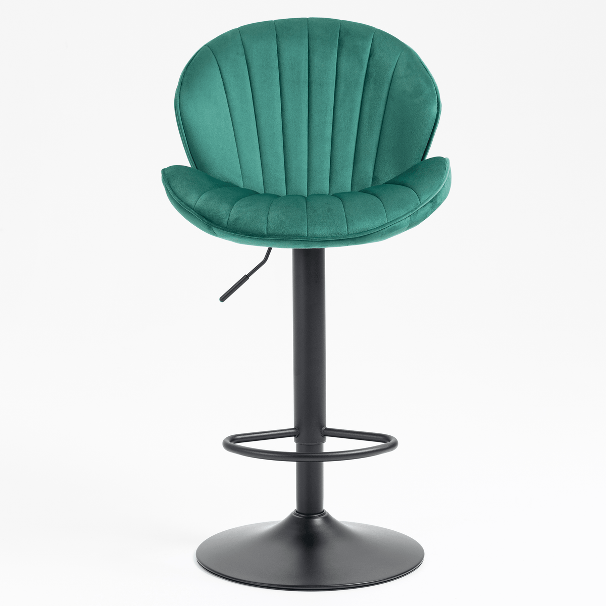 Modern Green Upholstered Swivel Bar Stool with Chrome Metal Base – Contemporary Counter Chair