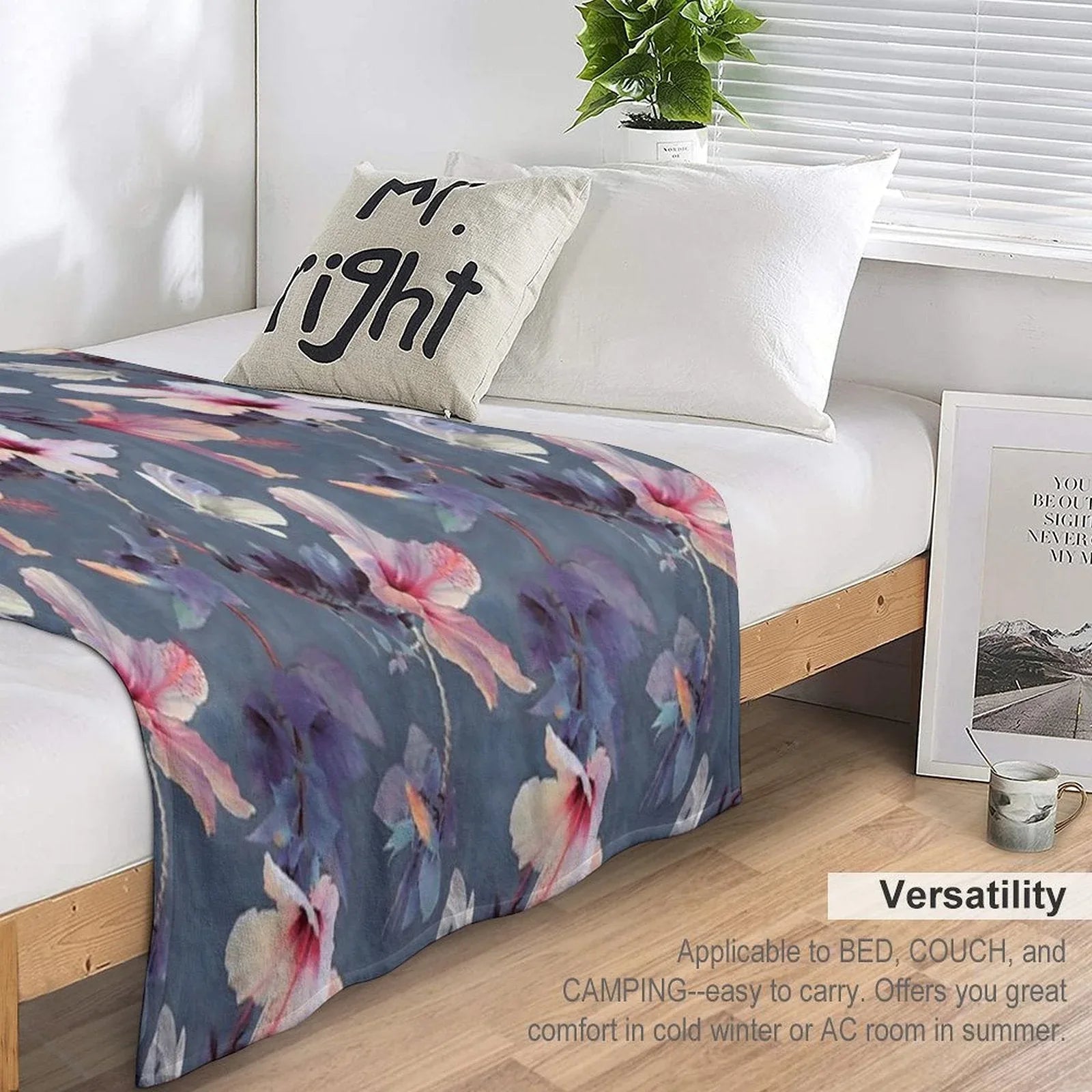 Butterflies And Hibiscus Flowers - A Painted Pattern Throw Blanket