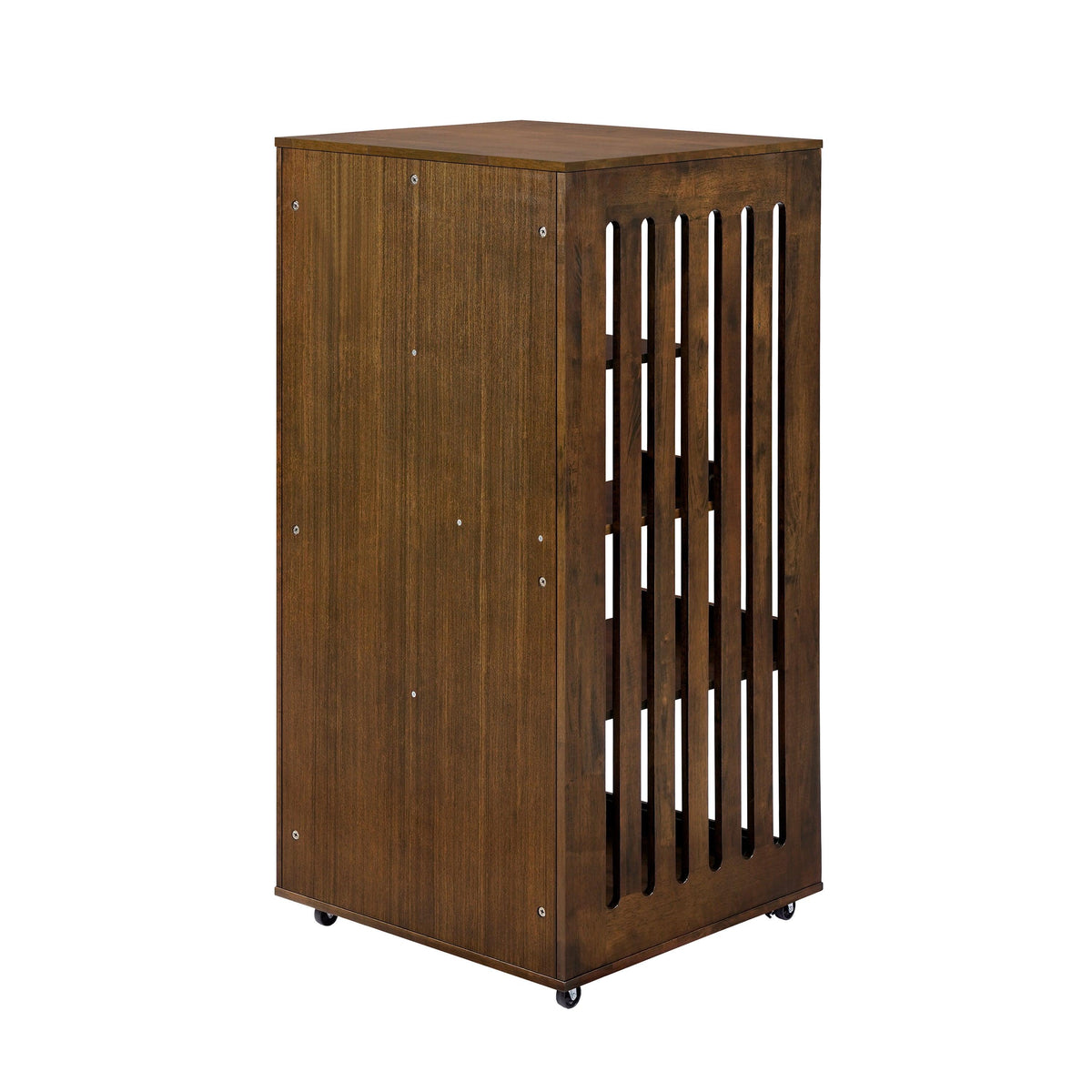 Basia Indoor Rubber Wood Cat Cabinet with Wheels