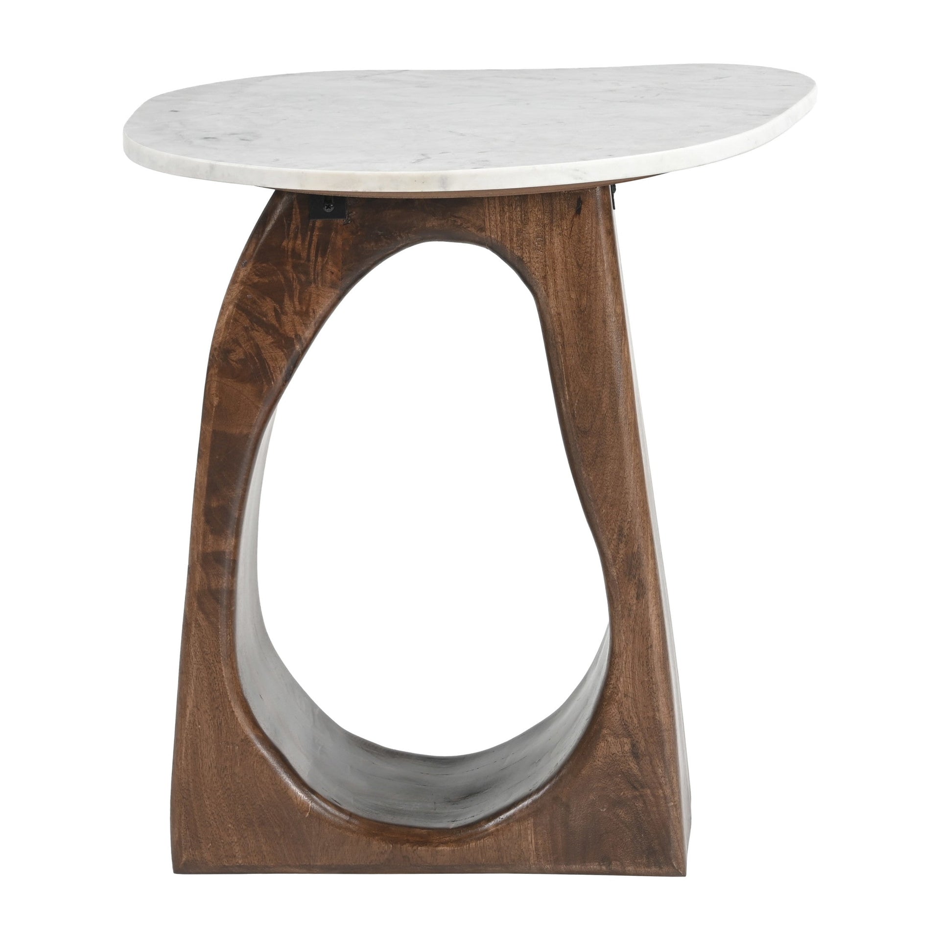 Vara Side Table White & Walnut
