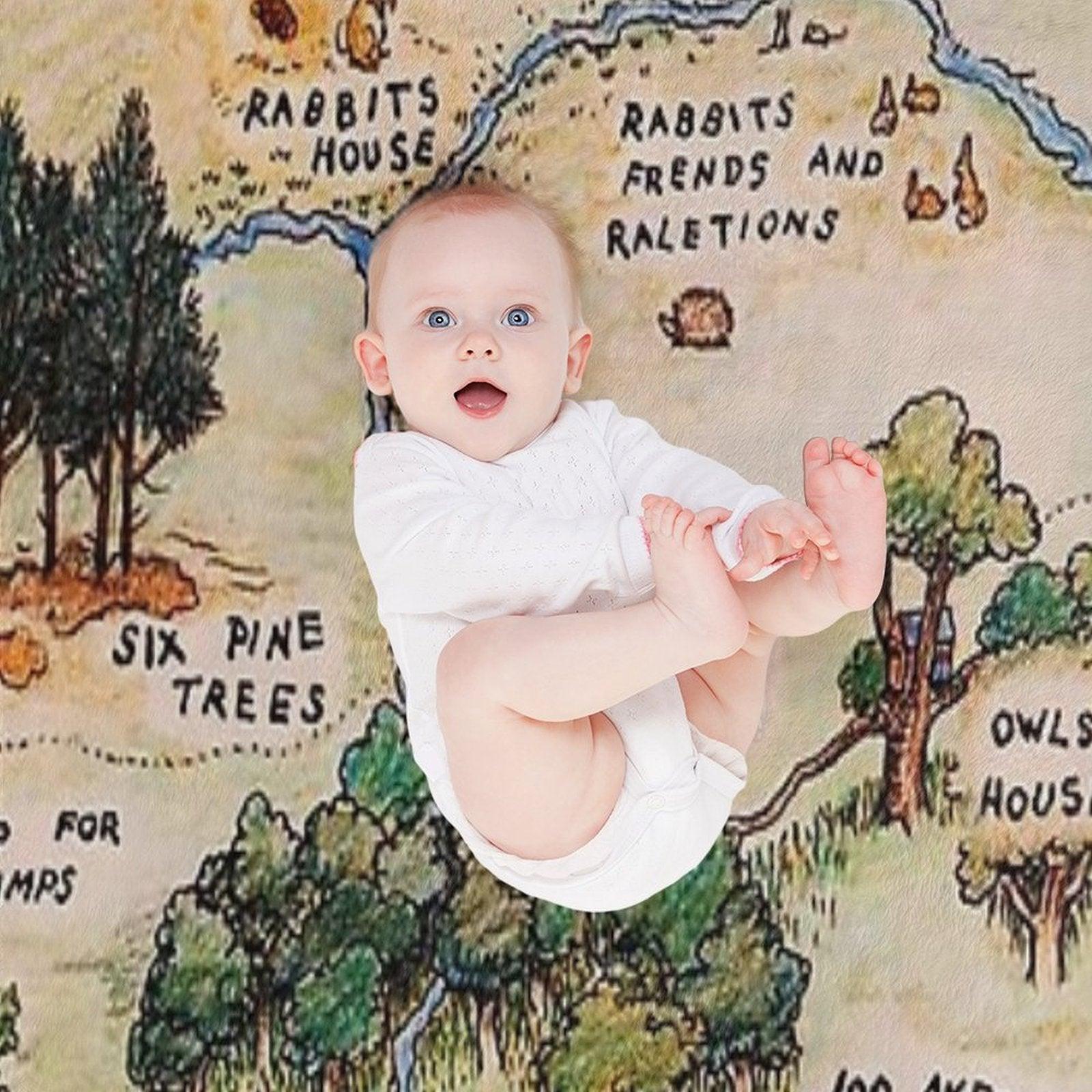 100 Acre Wood Map Throw Blanket