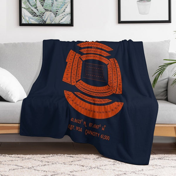 Chicago Bears Soldier Field Poster Print Compact Throw Blanket