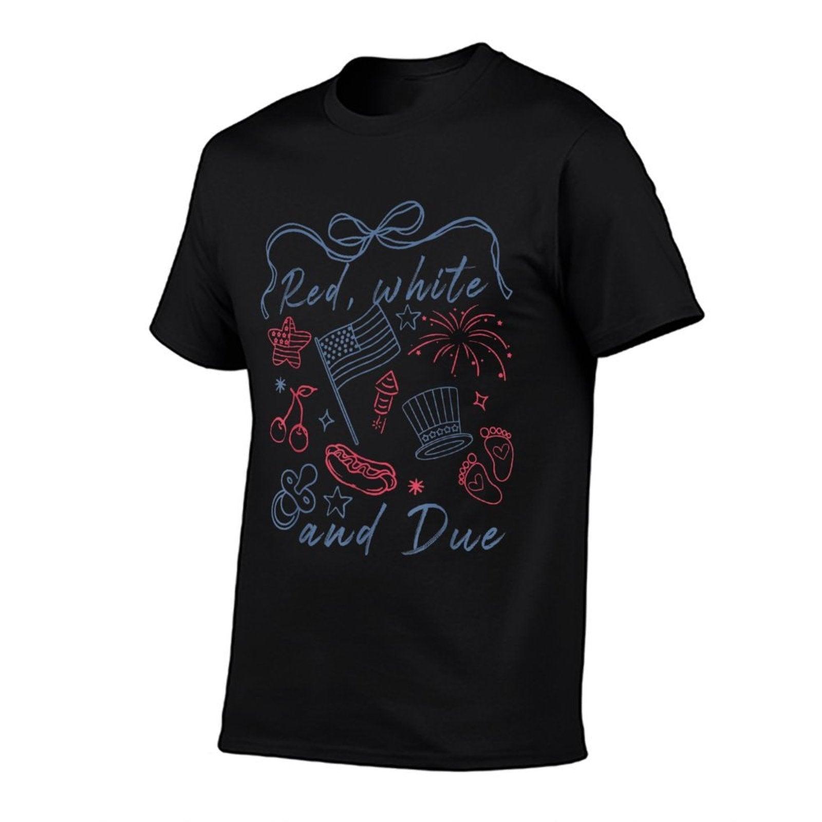 Red White And Due Funny 14th Of July Design  Tagless Design T-Shirt