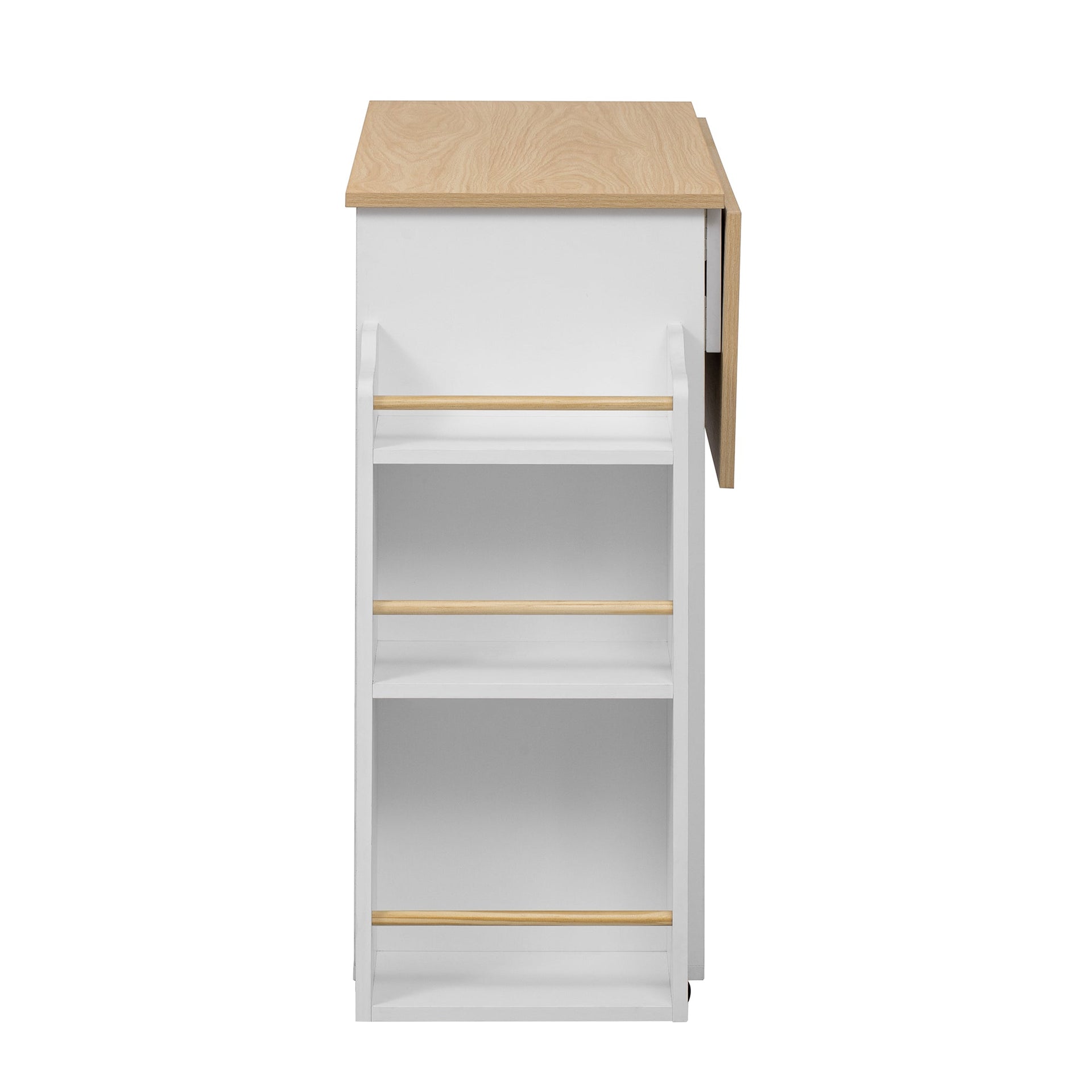 Modern Style 2-in-1 Pet Friendly Dog Crate Kitchen Island End Table Natural White MDF Metal Pine