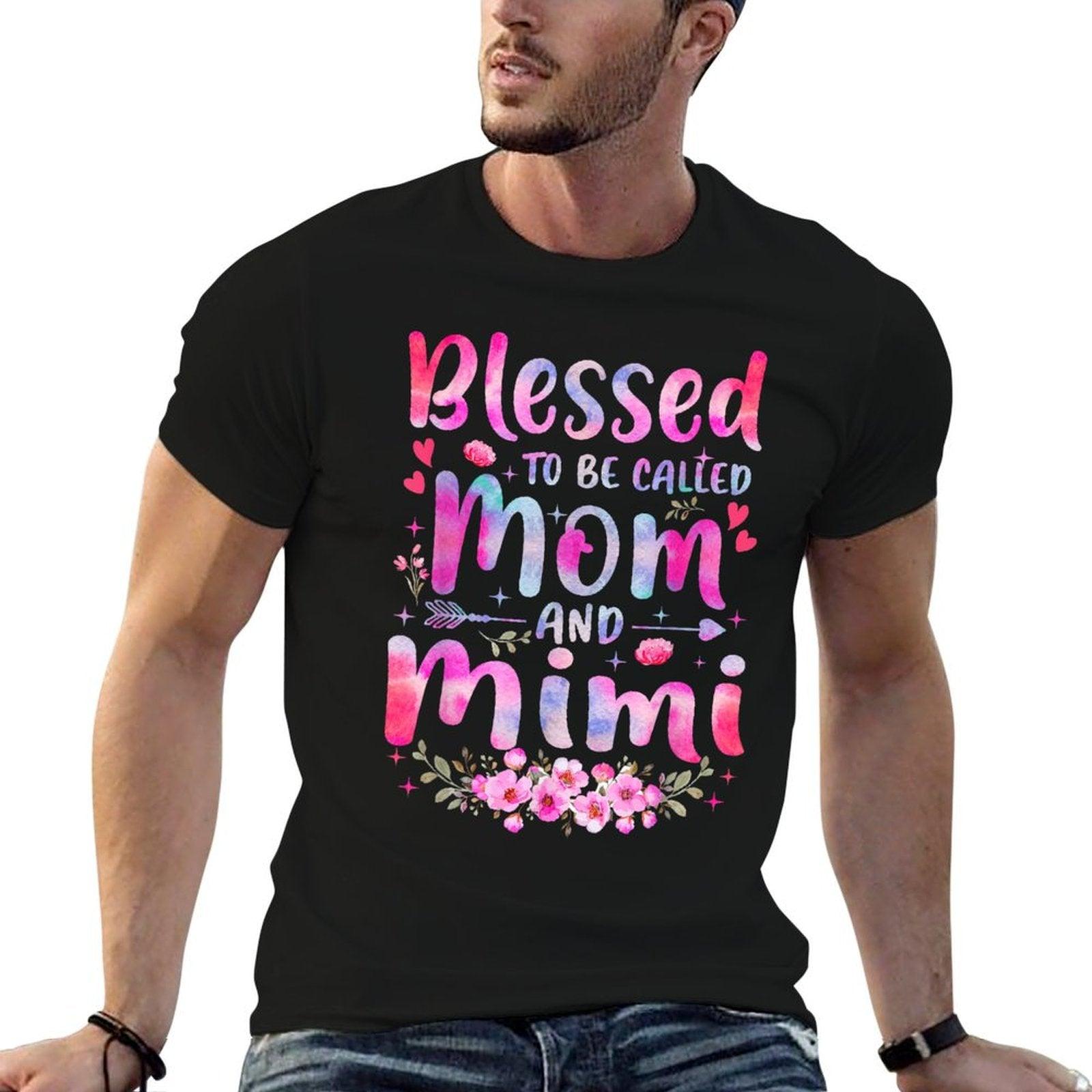 Mother's Day Blessed To Be Called Mom And Mimi Flowers T-Shirt