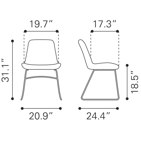 Tammy Dining Chair (Set of 2) Green