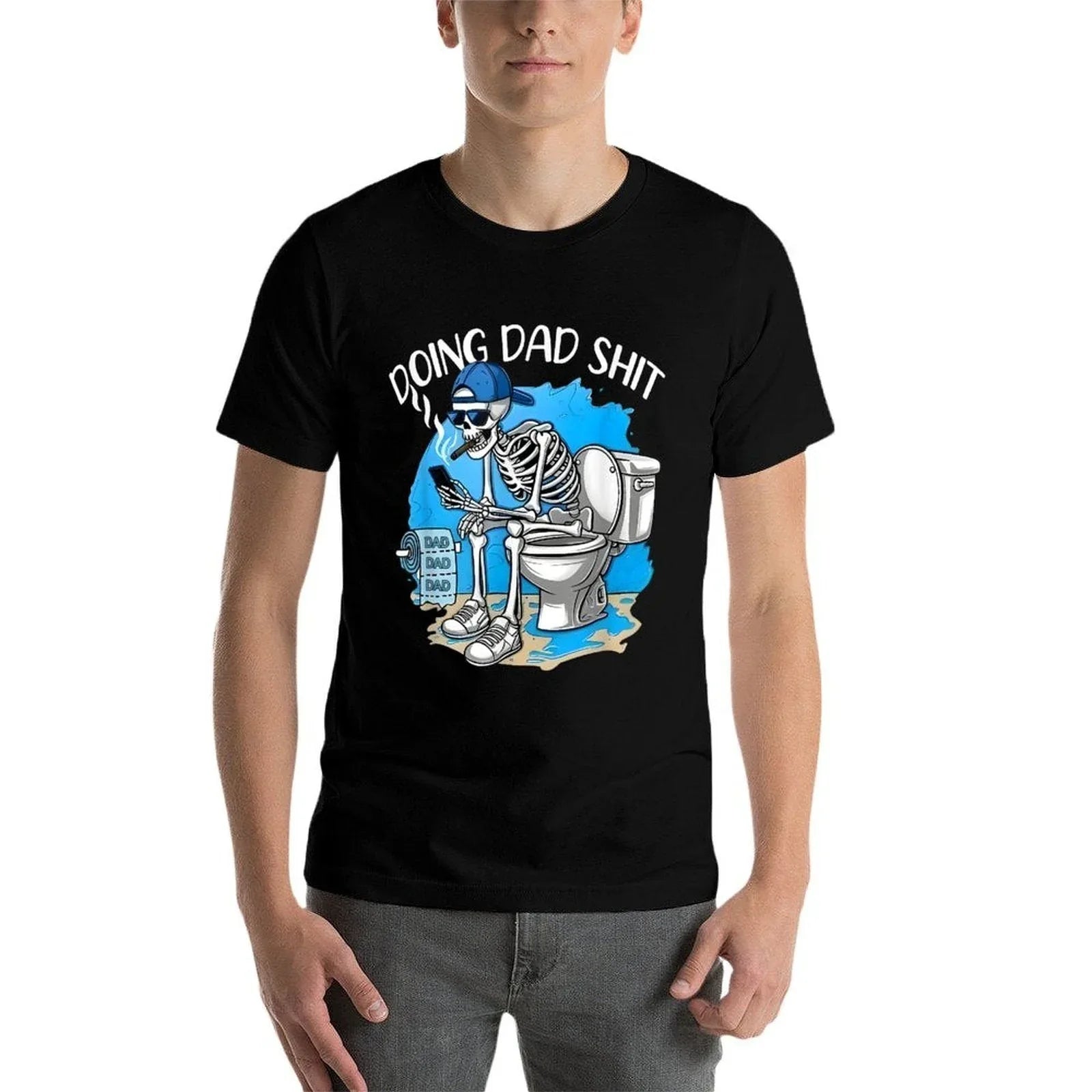 Doing Dad Shit Dad Joke Skeleton Dad Funny Dad Fathers Day  Moisture-wicking T-Shirt