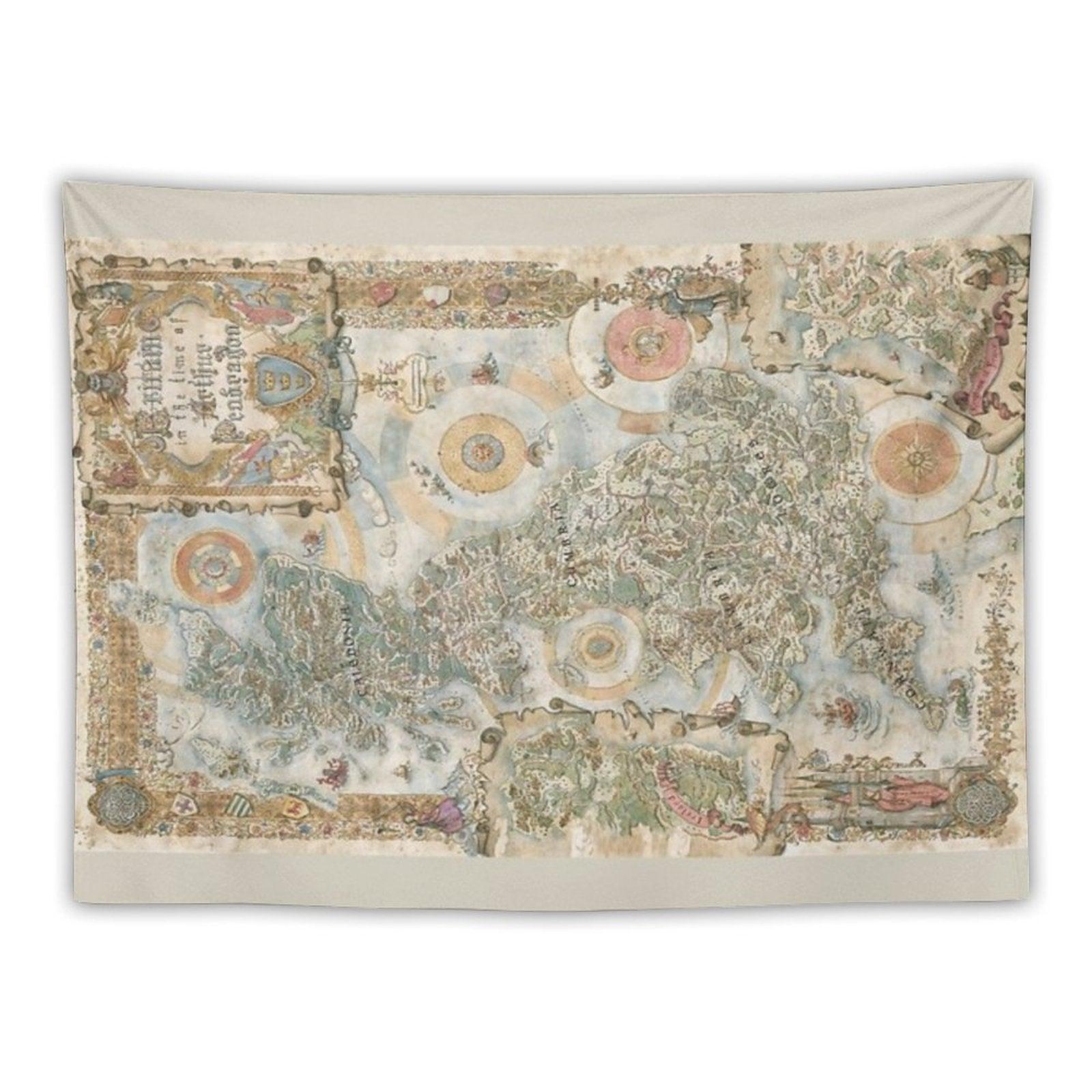 Pendragon 6th Edition Map by Francesca Baerald Tapestry