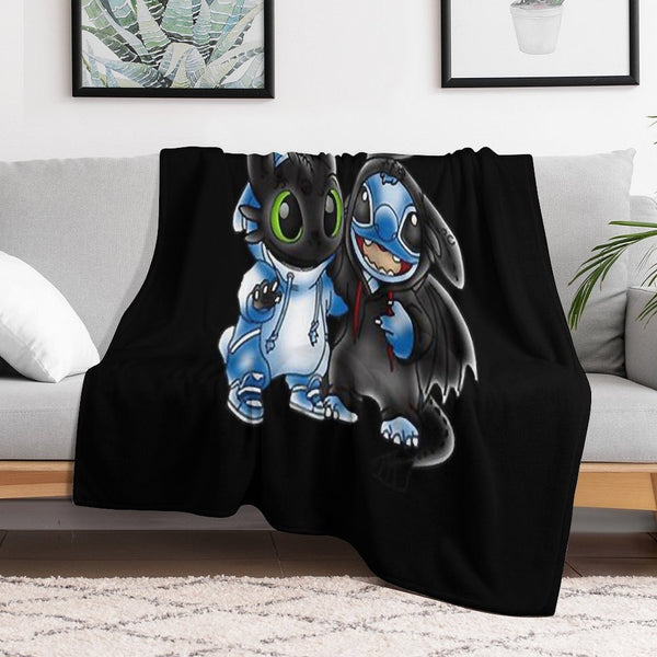 Stitch And Toothless Change Uniform Costume Uniform Wrinkle-free Throw Blanket
