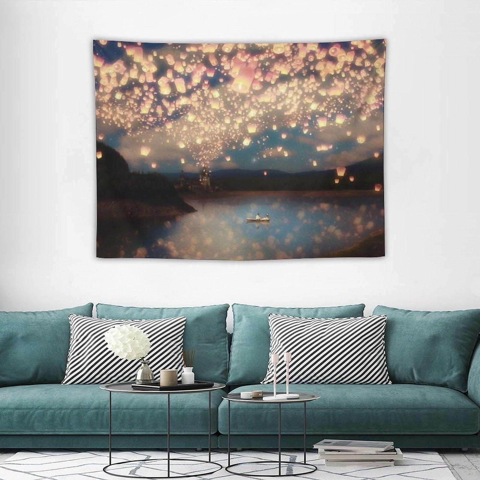 Wish Lanterns for Love Tapestry