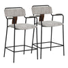 Zuo Modern Couva Counter Stool (Set of 2) Gray Tweed
