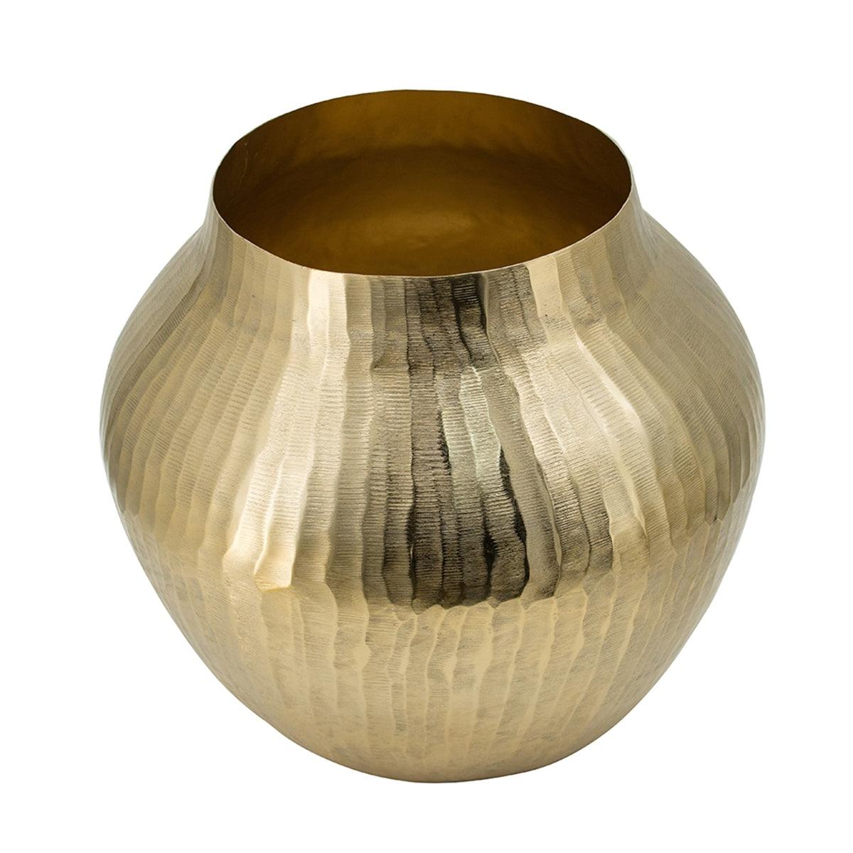 Gold Aluminum Metallic Decorative Vase
