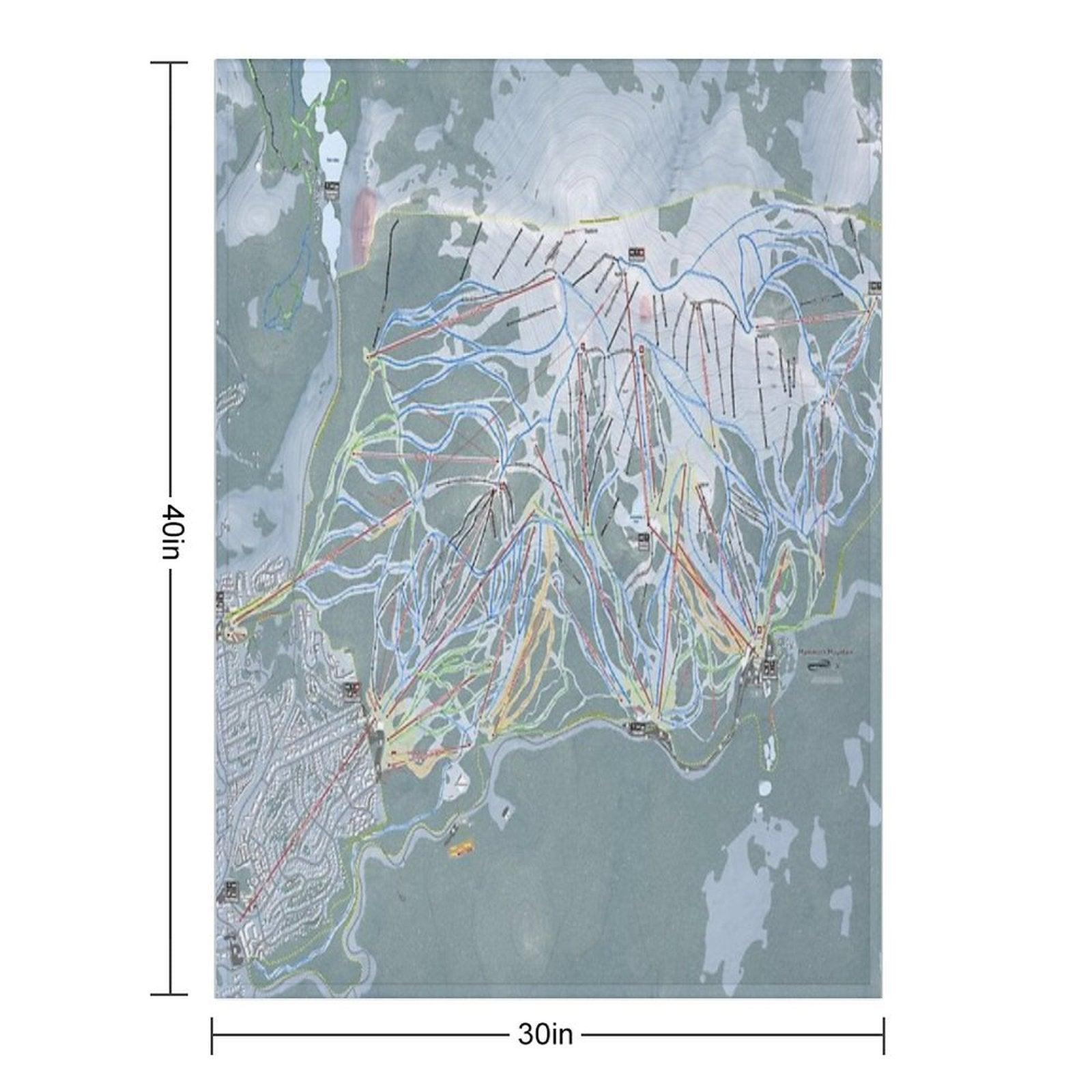 Mammoth Mountain Resort Trail Map Throw Blanket