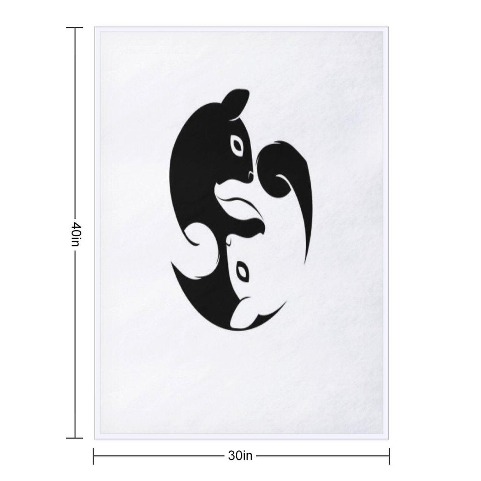 Yin Yang Squirrel - Zen Yoga Symbol Throw Blanket