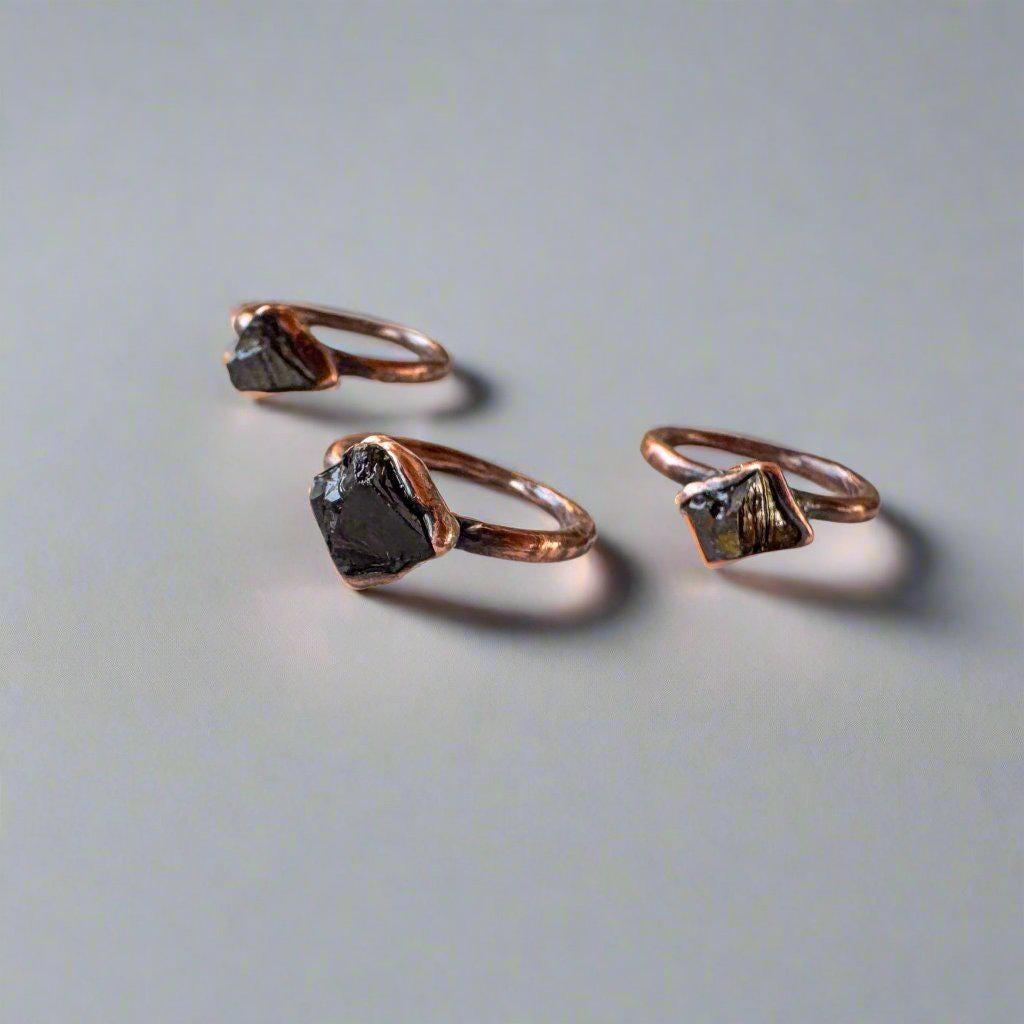 Raw Elite Shungite Ring – Grounding Shield for Calm | By Blackbird & Sage