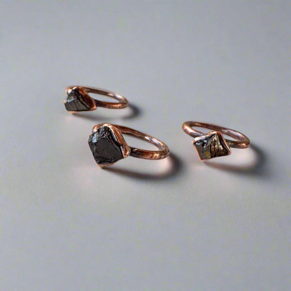 Raw Elite Shungite Ring – Grounding Shield for Calm | By Blackbird & Sage