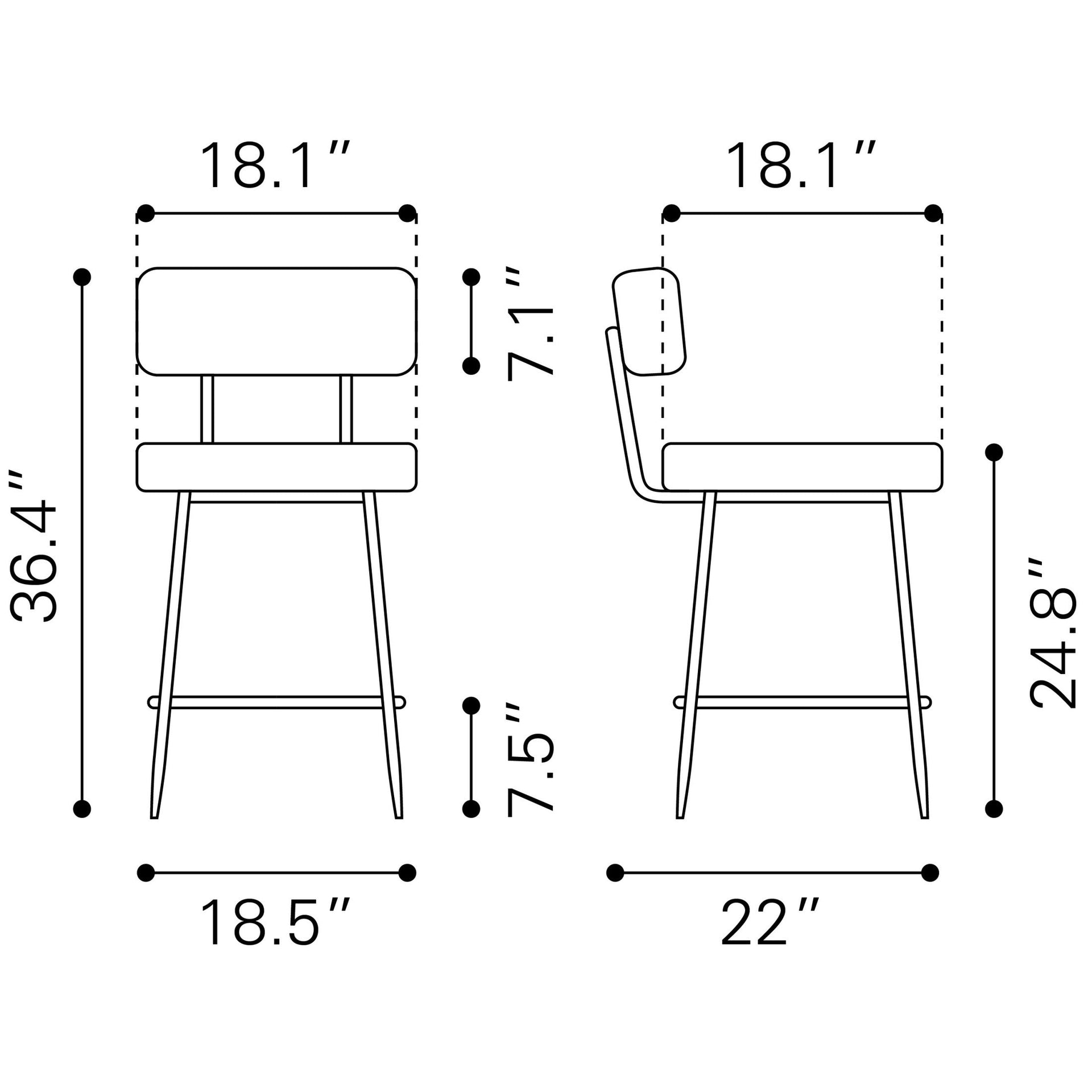 Blanca Counter Stool (Set of 2) Ivory