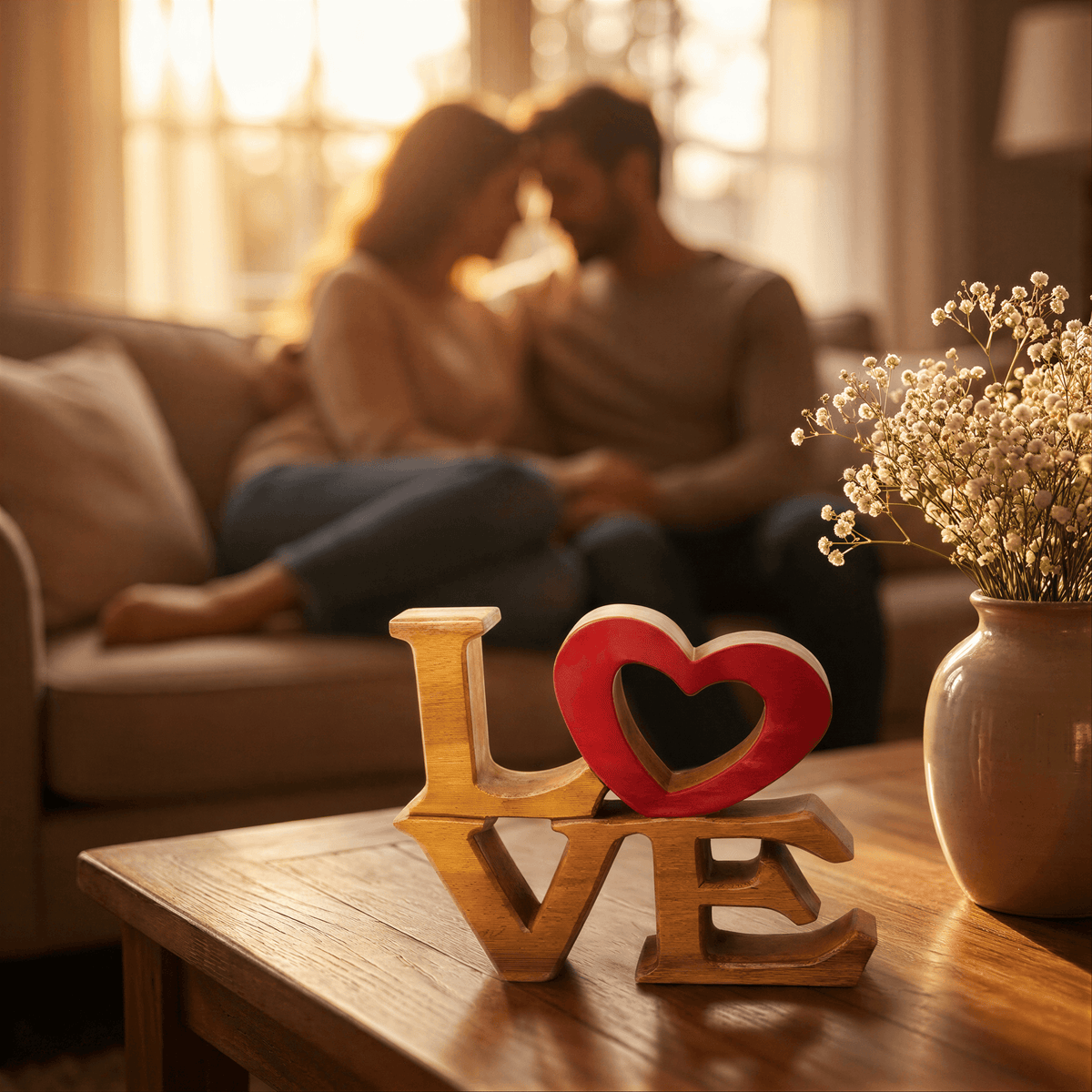 Wooden Love Sign – Elmija, Acacia Wood