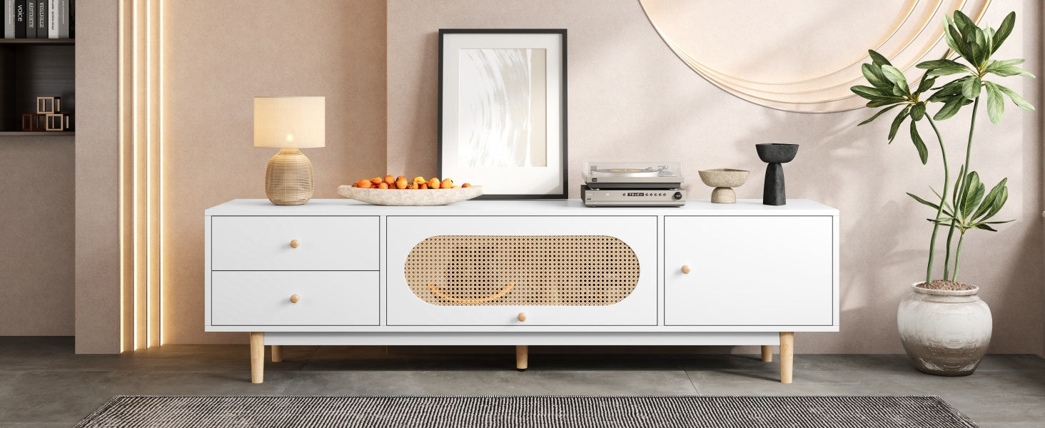 70 inch TV Stand for TVs up to 80 Inch, Minimalist TV Console Table with Drawers, Media Entertainment Center for Living Room, Bedroom