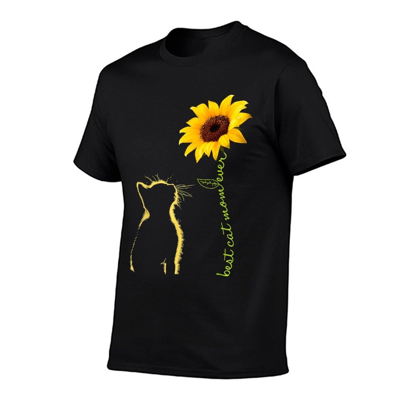 Best Cat Mom Ever Sunflower Mother's Day for Cat Lover T-Shirt