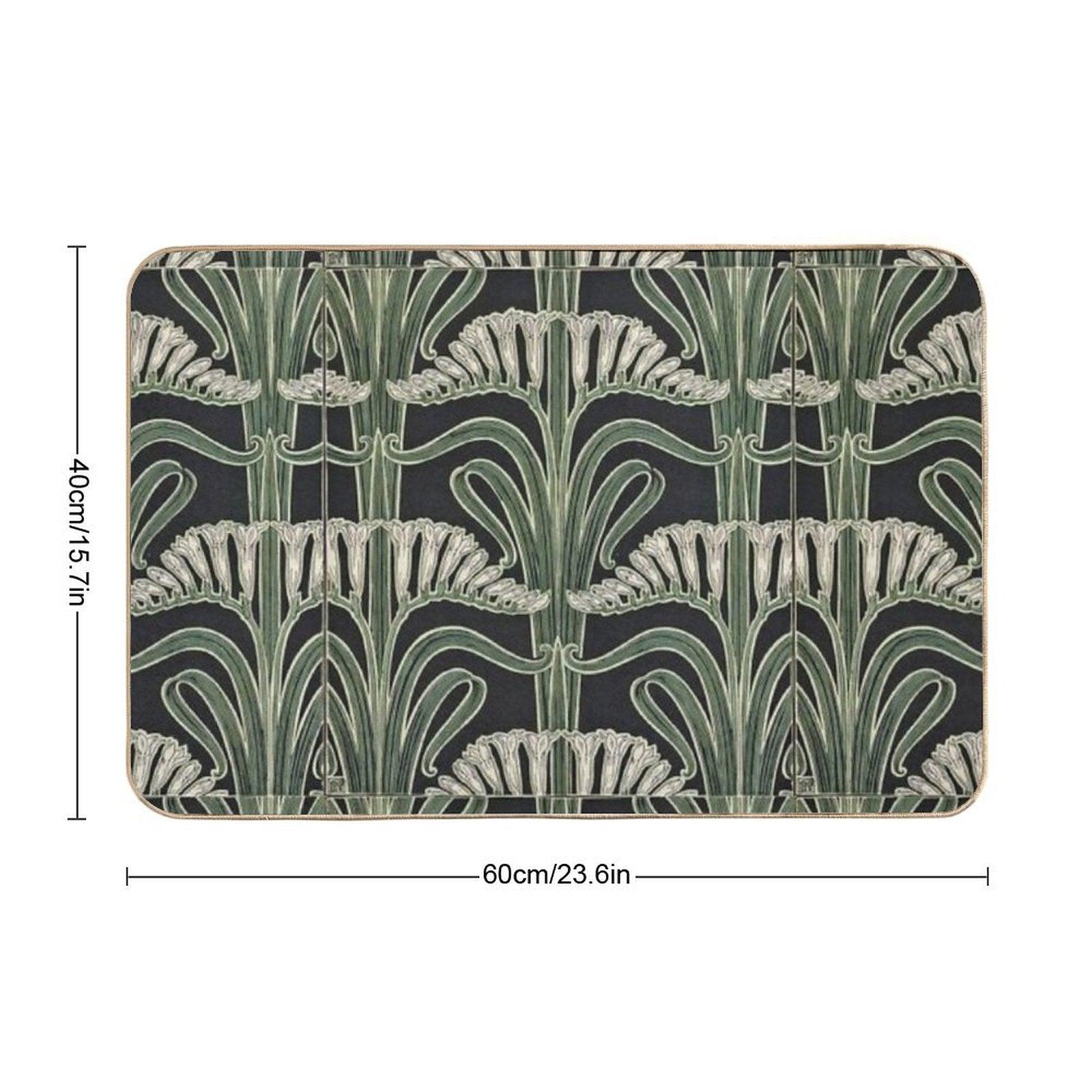 Art Nouveau Botanical Bath Mat