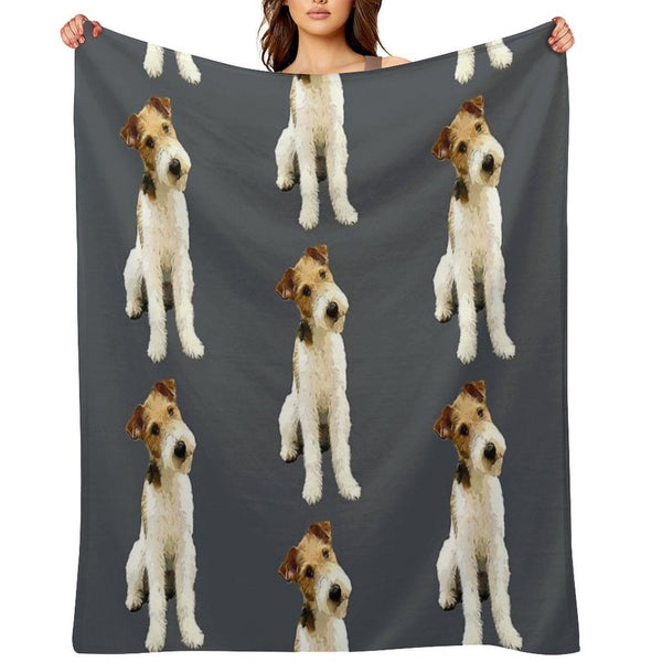 Wire Fox Terrier Head Tilt Eco-conscious Throw Blanket