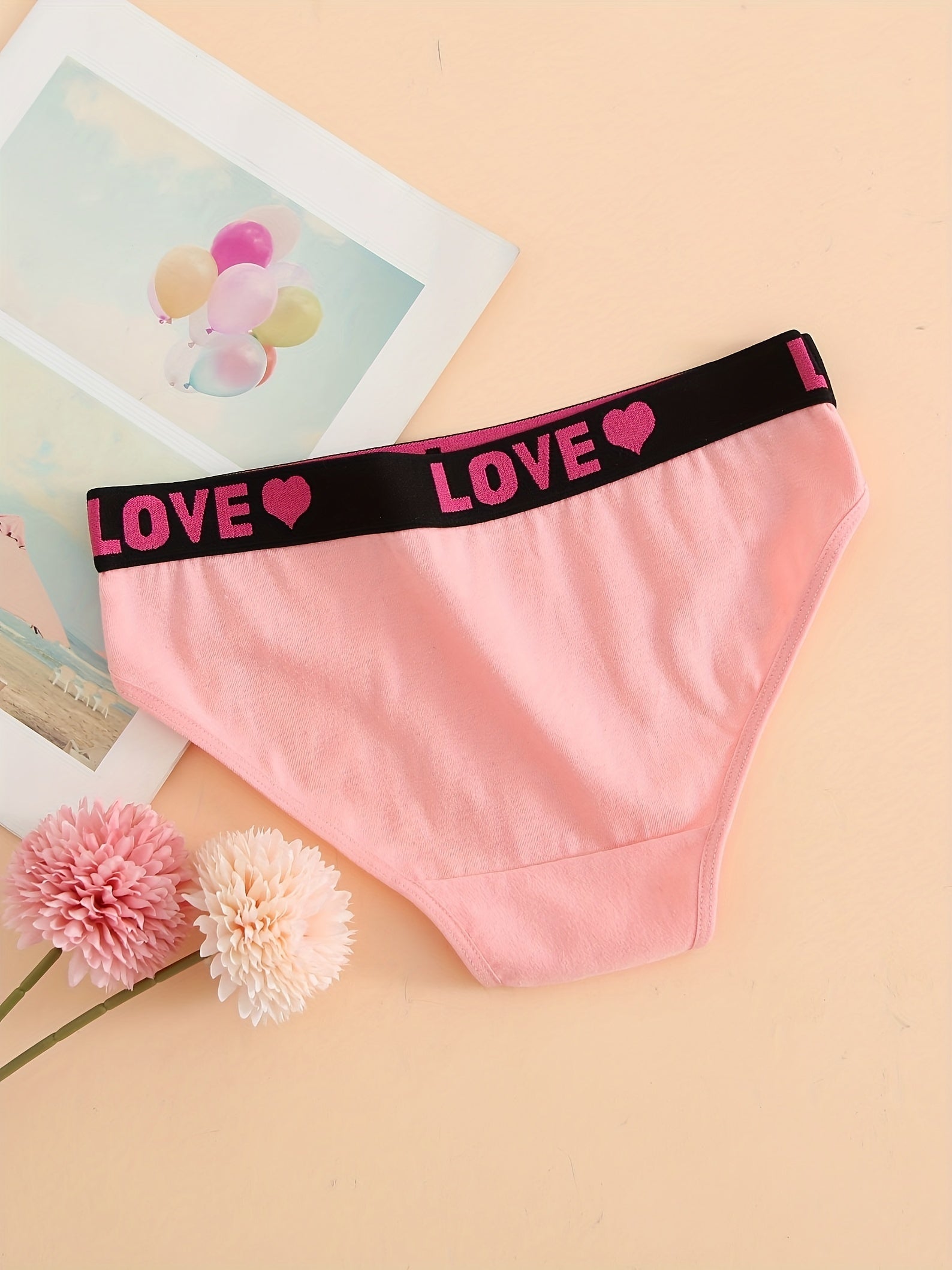 Soft Touch 6-Pack Seamless Bikini Briefs for Women – Colorful Drop Waist Cotton Panties with Stretch Fit & Alphabet Print – Women's Everyday Lingerie & Underwear Essentials for Summer