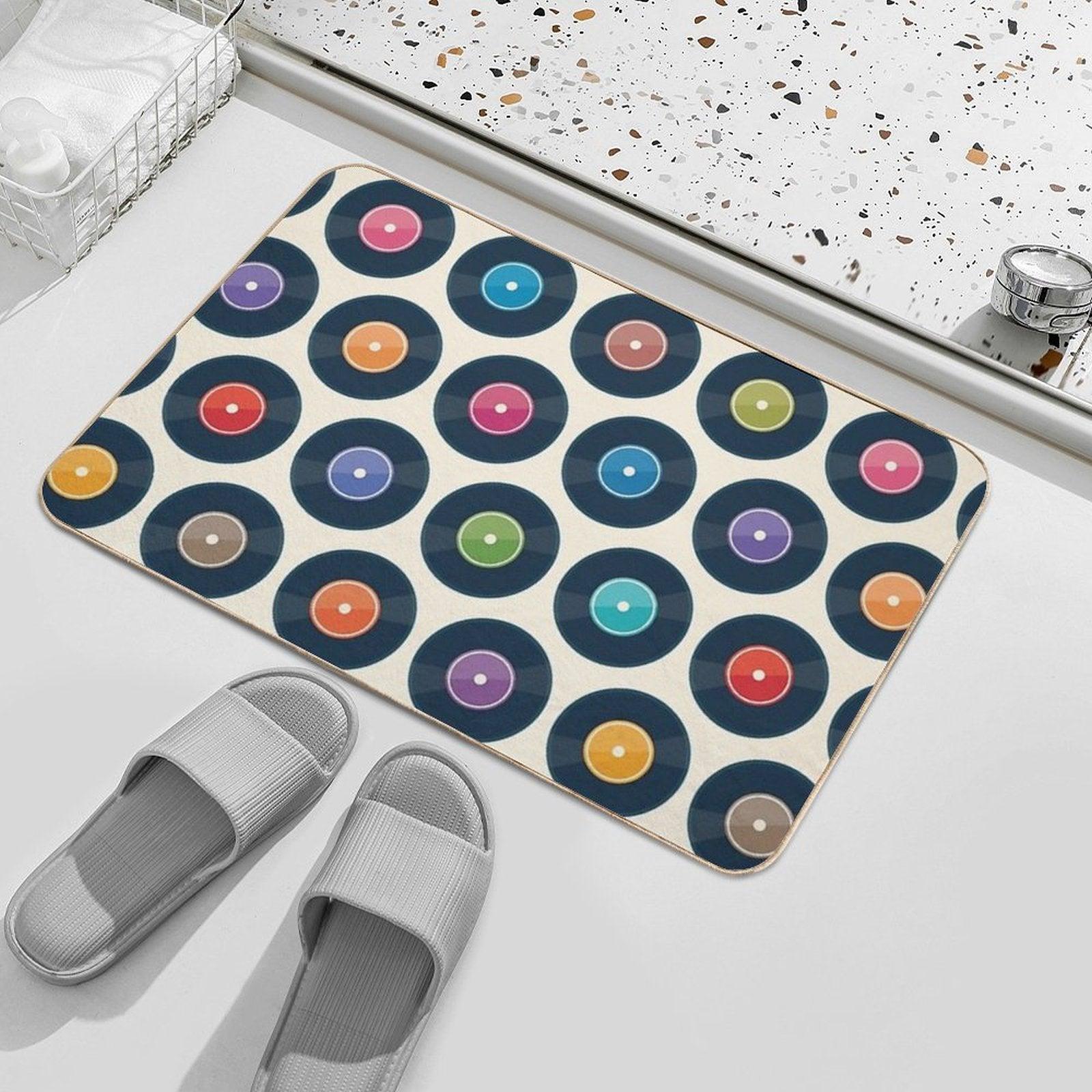 Vinyl Record Collection Bath Mat