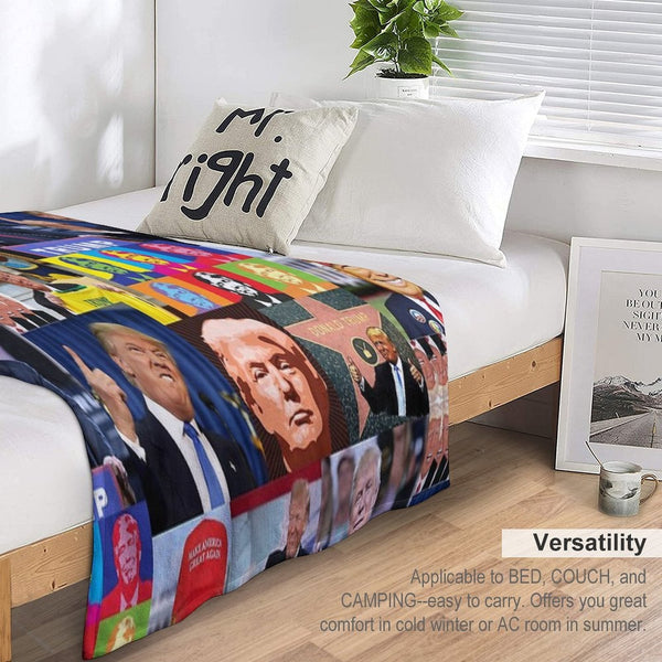 Donald Trump Collage Best Of Velvety-soft Throw Blanket