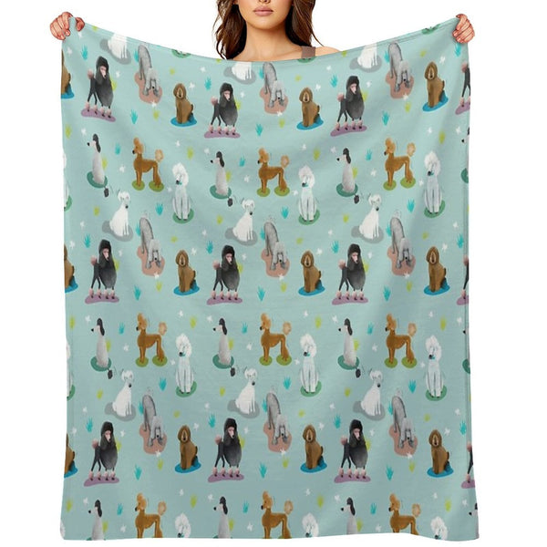 Retro Exit Poodles Premium Throw Blanket