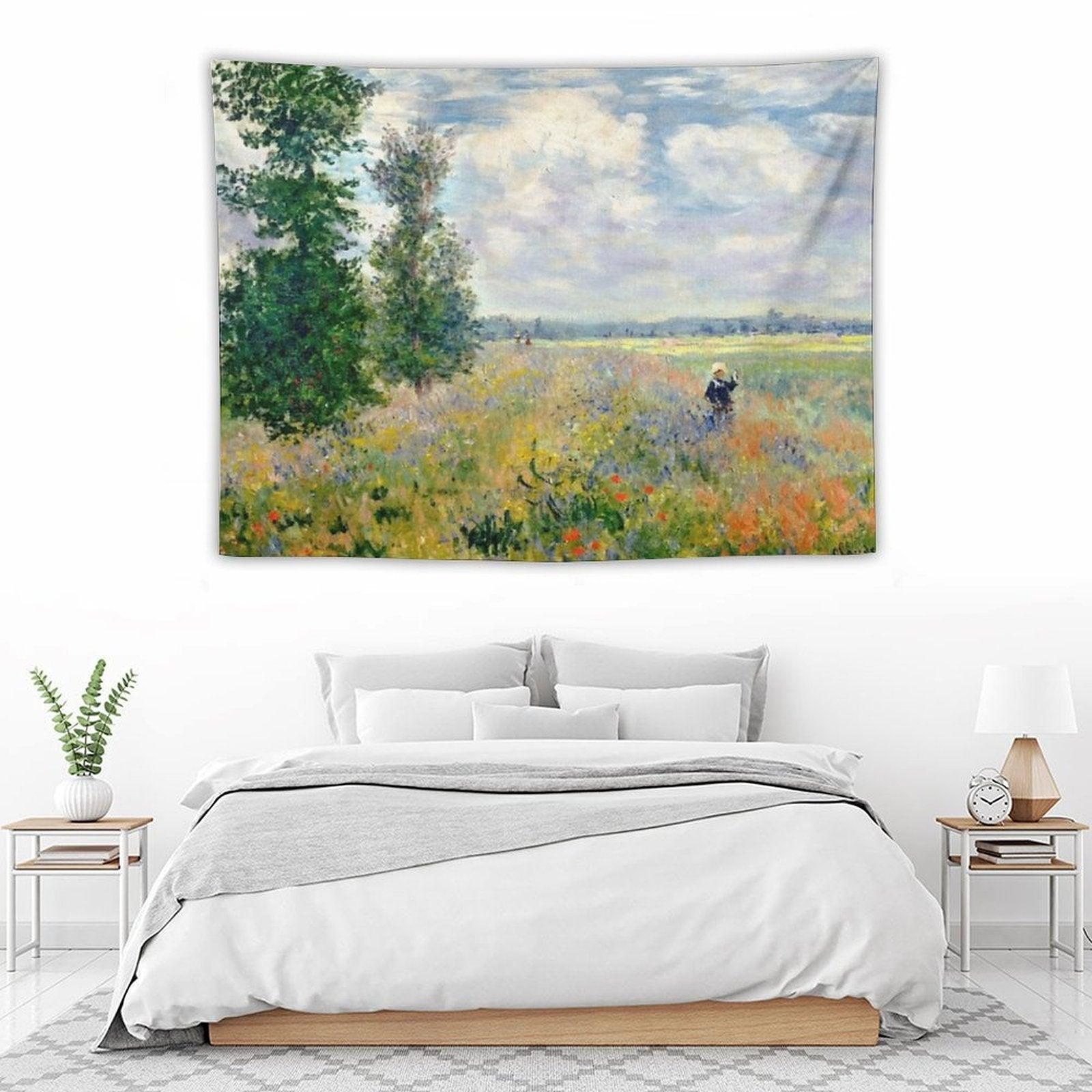 Poppy Fields Near Argenteuil by Claude Monet Tapestry