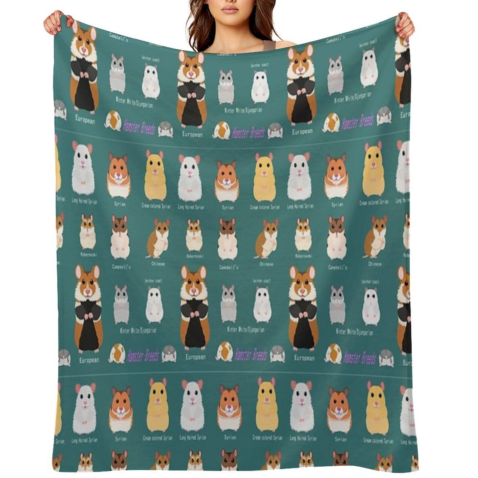 Hamster Breeds Syrian Hamster Multi-functional Throw Blanket