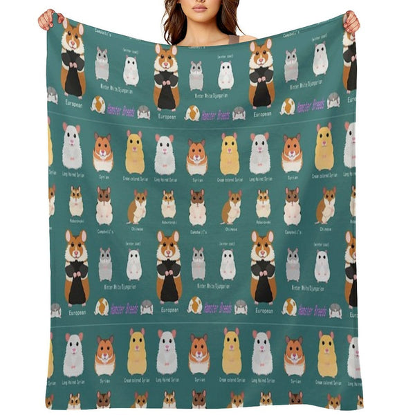 Hamster Breeds Syrian Hamster Multi-functional Throw Blanket
