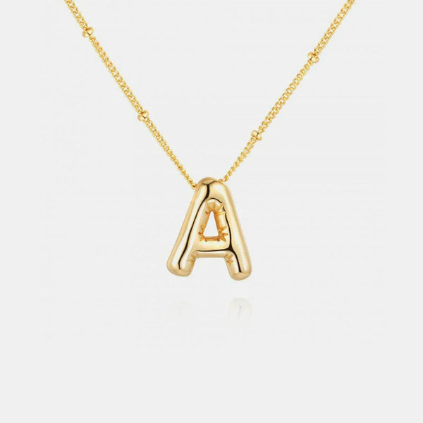 Gold Initial Letter Pendant Necklace - Gifts for You 'n Me