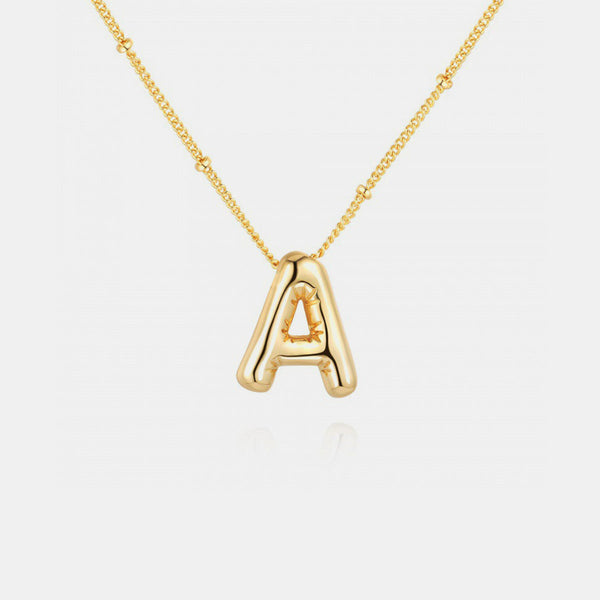 Gold Initial Letter Pendant Necklace
