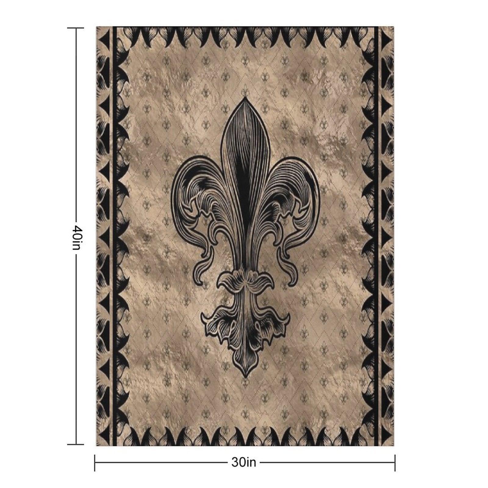 Fleur-de-lis - Black And Gold Throw Blanket