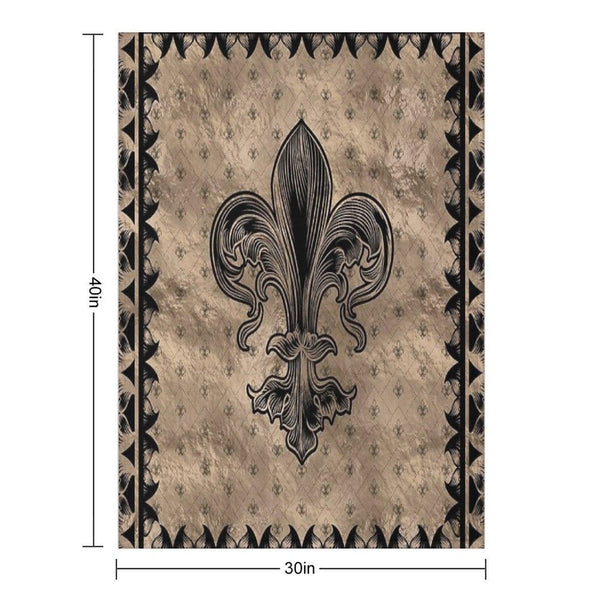 Fleur-de-lis - Black And Gold Throw Blanket