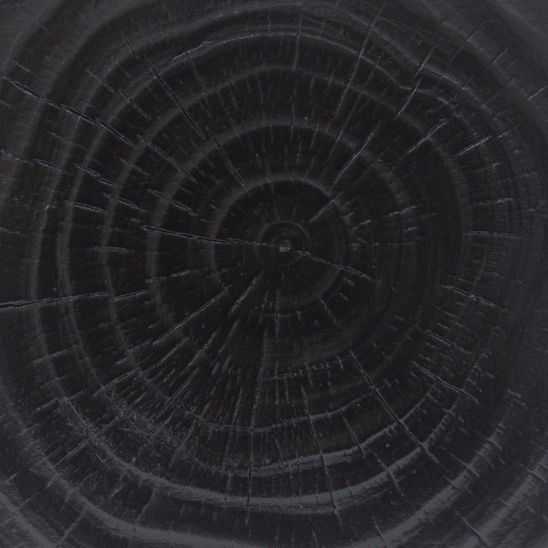 Twist Shape Side Table Wood-like Texture in Black