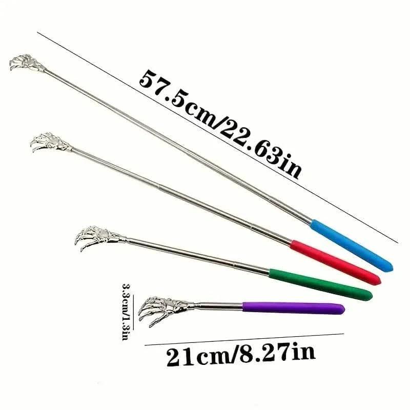 Retractable Back Itching Device – Stainless Steel Claw Massager for Relaxing the Back