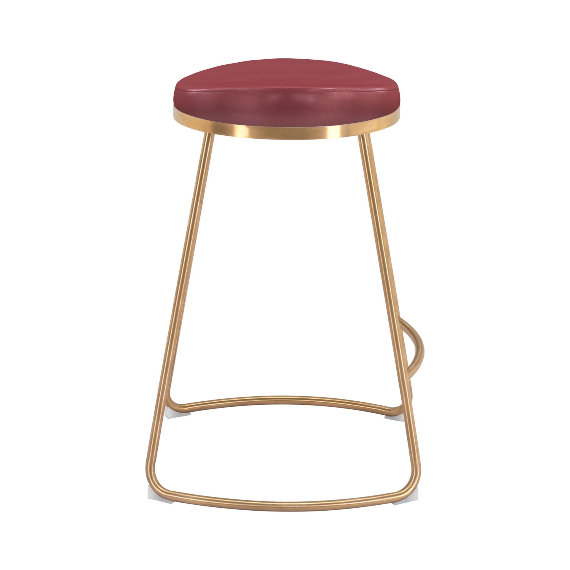 Bree Counter Stool (Set of 2) Burgundy & Gold