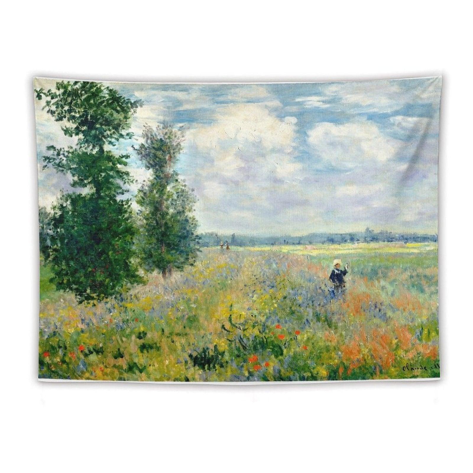 Fields Near Argenteuil by Claude Monet Tapestry