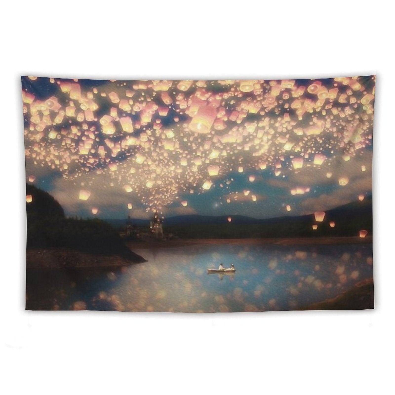 Wish Lanterns for Love Tapestry